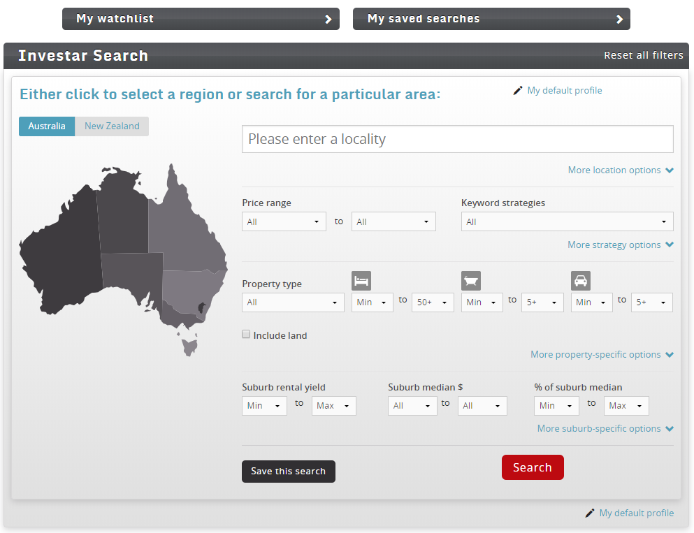 Investar Search Dashboard